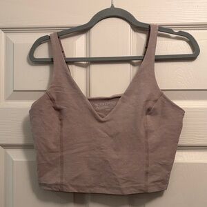 Beyond Yoga Dusty Mauve/ Tan V-Neck Cropped Tank